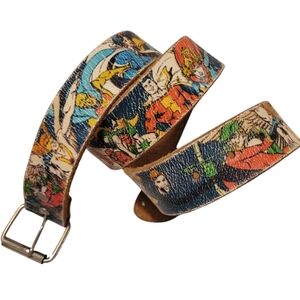 DC Comics Marvel Warner Bros Super Hero colorful Graphic LEATHER Belt handmade